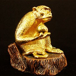 24K Gold Plated Monkey Figurine