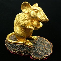 24K Gold Plated Rat Figurine