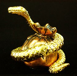 24K Gold Plated Snake Figurine