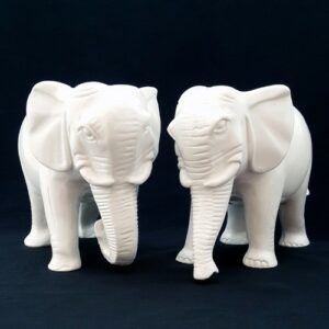 A Pair of Auspicious Elephants with Trunks Downward