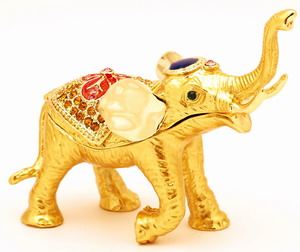 Bejeweled Elephant with Rising Trunk