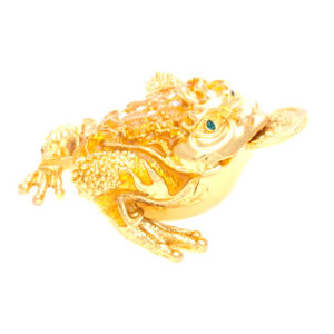 Bejeweled Golden Three Legged Toad