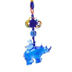 Blue Rhinoceros Tassel