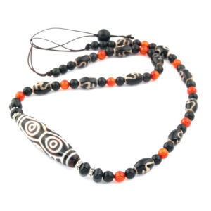 Dragon Eye Dzi Bead Necklace