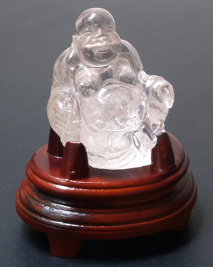 Natural Clear Quartz Laughing Buddha 1