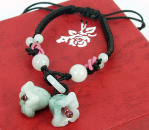 The Jade Double Flowers Charm Bracelet for Harmony and Good Luck