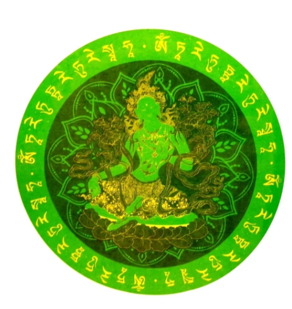 Green Tara Window Sticker (2 Pieces) - Wish Granting